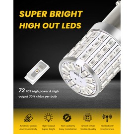PHINLION 1157 Red LED Light Bulbs, Super Bright P28/8W 2057 2357 1034 7528 BAY15D Bayonet Dual Contact Bulb for Brake Tail Stop Rear Turn Signal Blinker Lights, Pack of 2