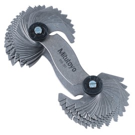 Mitutoyo 188-151, Screw Pitch Gage, 4 - 42 TPI and 0.4 - 7mm, 51 Leaves, Inch/Metric Black