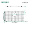 Serene Valley Sink Bottom Grid 23" X 14-1/2", Rear Drain