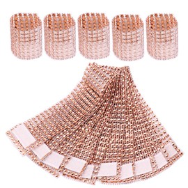MUMIAO Rhinestone Napkin Rings Napkin Mesh Wedding Adornment, Napkin Holder for Banquet Birthday Wedding Party (Rose 120 Pcs)