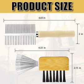 Dual-Sided Hair Brush Cleaning Tool, Mini Remover Hair Brush Cleaner with Bamboo HandleIdeal for Removing Hair and Dirt from Hog Bristle, Board, Knot Removal and Styling Brushes