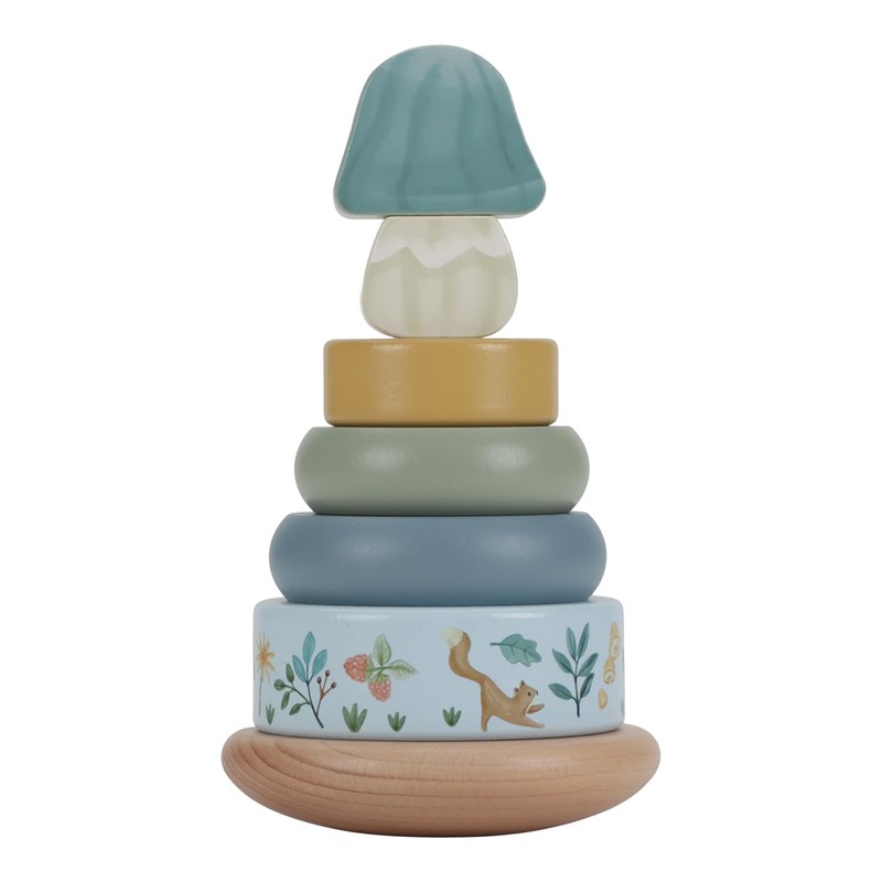 Little Dutch 7242 FSC Wooden Stacking Tower Ring - Forest