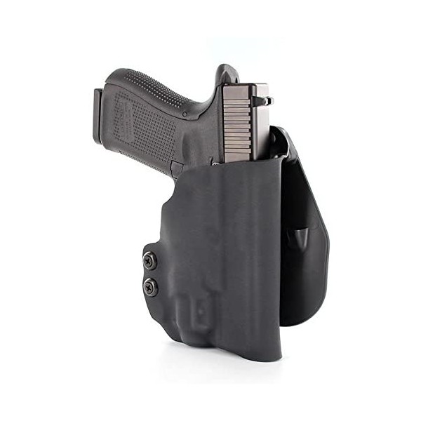 OWB Kydex Paddle Holster - Olight Baldr Mini - Black (Right-Hand, Springfield XDS - 3.3")