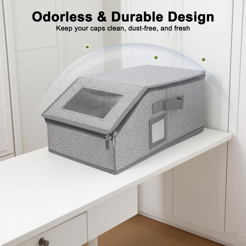 JJoexyfit 2 Pcs Stackable Hat Storage for Baseball Caps, Holds