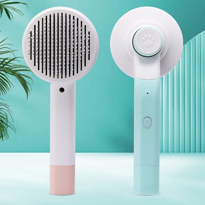 Pet Slicker Brush 2 in 1 Detangling Self Cleaning Floating