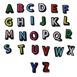 eMagTech 52PCS Alphabet Iron on Patches Cute Mini Embroidered Sew Iron on Patches for Clothing Hats Backpacks Jeans Repairing DIY Decoration Accessories Multiple Colours