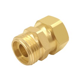 Uenede Brass 3/4"GHT Garden Hose Swivel Connector, 360 Degree Swivel Anti Twisting Fitting, Male to Female Hose Adapter