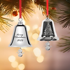 Kyoryuger Snowmen Christmas Decoration Bell 2024 Memory Christmas Bell Ornaments for Christmas Tree Christmas Wreath Hanging Decorative Bells for Doors Walls Windows Sliver Christmas Bells