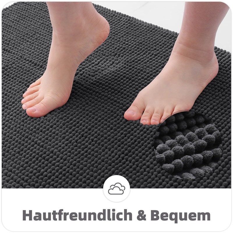 OLANLY Chenille Bath Mat, Non-Slip Bathroom Rug, Soft Bath Mat,