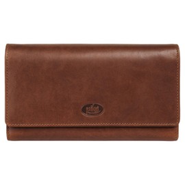 piké Genuine Leather Women's Purse RFID Protection Wallet Made of Cowhide Leather Wallet with Zip 8 Card Slots Coin Compartment Brown 022084, brown