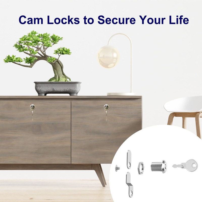 Jayseon 3 Pack Cabinet Locks with Keys, Mailbox Lock Cam