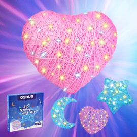 OSDUE 3D String Art Kit for Kids 7 8 9 10 Year Olds, Arts and Crafts for Kids DIY Star Moon Heart Shape Lantern Toys, Girl Gifts for Age 8-14 Kids Stocking Fillers DIY Lantern Xmas/Christmas Gifts