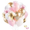 Pink Gold Confetti Balloons 12 inch White Pink Gold Birthday