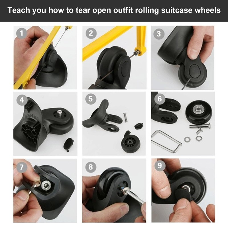 CPROSP 2-Piece Suitcase Replacement Wheels 70 x 24 mm, Replacement