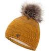 Faera Winter Warm Lined Faux Fur Bobble Hat, Fleece Lining,