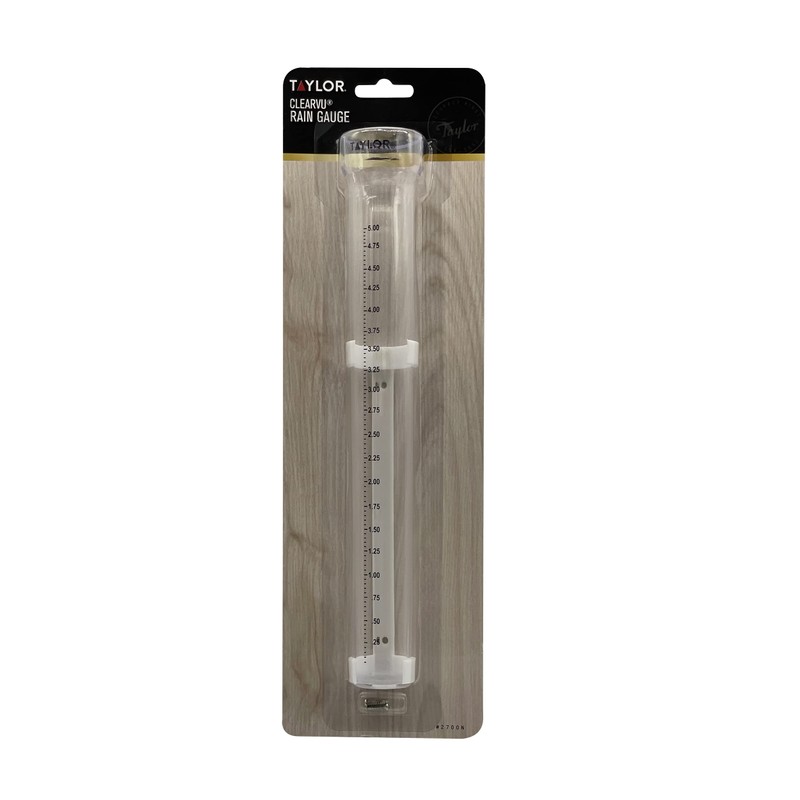 Taylor 2700N ClearVu Rain Gauge with Post Mounting Bracket, Measure