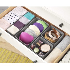 Whitmor 6283-9871 Set of 4-Crosshatch Gray Drawer Organizer