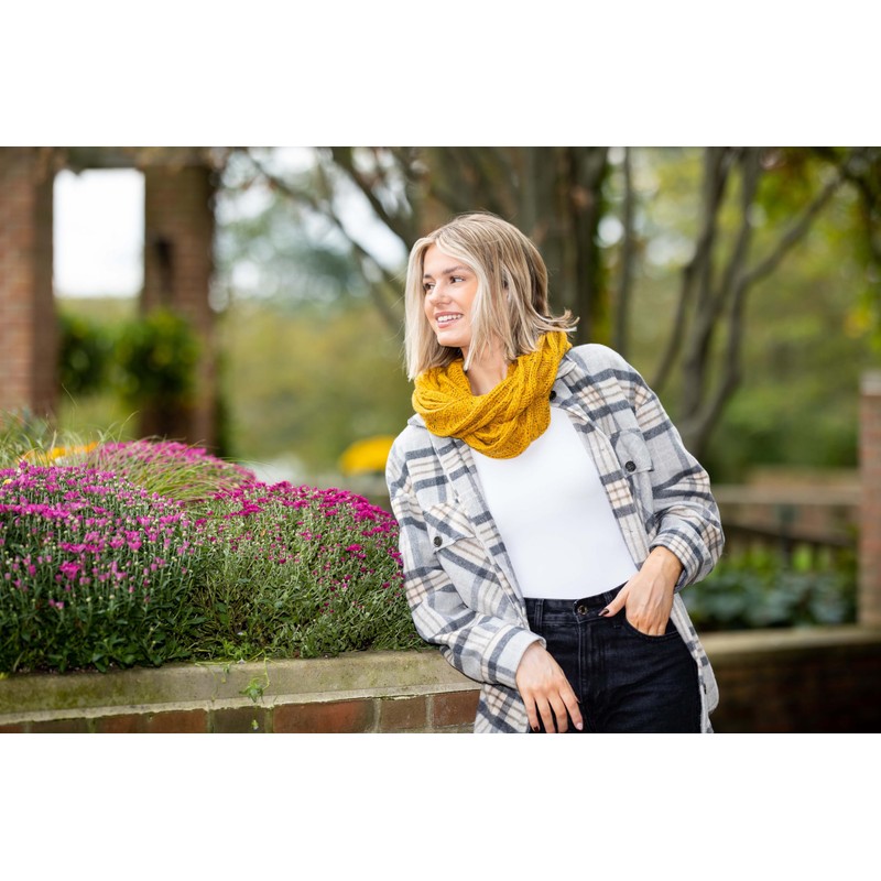 Funky Junque Womens Infinity Scarf Cable Knit Wrap - Confetti