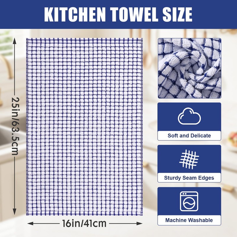 Mordimy Cotton 6 Pack Terry Kitchen Towels, Super Soft and