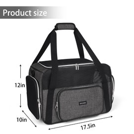 BAGLHER Pet Travel Carrier, Cat Carriers Dog Carrier for Small Medium Cats Dogs Puppies, Airline Approved Small Dog Carrier Soft Sided, Collapsible Puppy Carrier. Grey