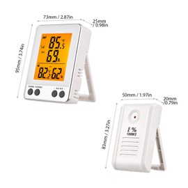 Digital Indoor Outdoor Thermohygrometer with Remote Sensor 328ft/ 100m Backlight Thermometer Humidity Meter Temperature Humidity Monitor with Transmitter for Home Office Greenhouse Warehouse