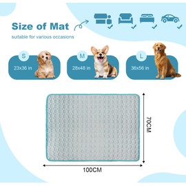 Dog Cooling Mat,Pet Cooling Mat for Dogs Washable & Portable Pet Soft Pad for Indoor or Outdoor Cool Blanket for Kennel Sofa Bed Floor Car 27x39 in Grey