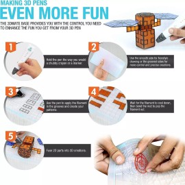 3Dmate Starter Transparent 3D Pen Mat 9x7 w/ Template Stencils Book