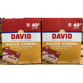 Candy World. David SunFlower Seeds Nacho Cheese ( 2 Box Deal ) 30cents 36ct/.8-oz Bags 72