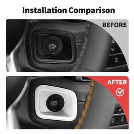 JWWY for Jeep JL Start Stop Button Cover Trim Sticker Push Start Button Ignition Protective Cover for 2024 Jeep Wrangler JL JLU & Gladiator JT 4xe Interior Accessories White