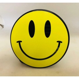 American SMILEY FACE, Billet Aluminum Trailer Hitch plug Cover, UV, 4"