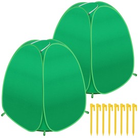2 Pack Plant Covers Freeze Protection, Pop Up Shrub Frost Covers for Outdoor Plants Warm Plant Protectors Tent for Winter Protecting Fruit Potted Plants and Shrub from Freezing Animals Eating(22x22x23