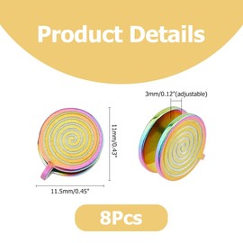 Hobbspring 8Pcs Pressure Earrings for Keloids Stainless Steel Clip Earrings Spiral Non-Pierced Earrings Rainbow Compression Earrings Metal Ear Cuff Adjustable Keloid Earrings for Women Men Ladies