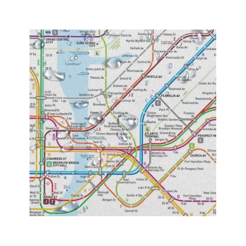 SPXUBZ New York Subway Map Shower Curtain White Subway Map