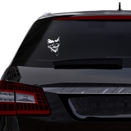 Finest Folia Joker Sticker 10 x 7 cm Why So Serious Lettering Saying Vehicle Decor Film for Car Bus Caravan Car Accessories Car Sticker Clown (White Gloss, K059 + K060 2 x Joker)