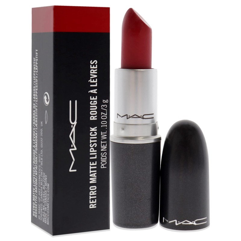 MAC Retro Matte Lipstick Ruby Woo, 1 Count, Multicolor, 0.10