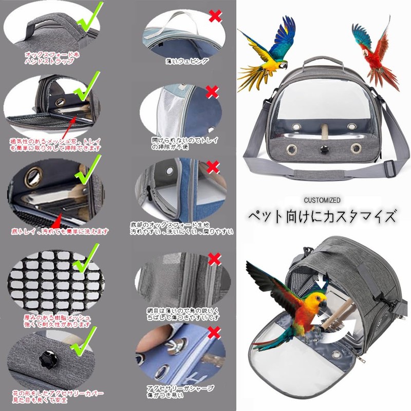 SYZHXHKL Bird Carry Bag, With Perch, Walk Cage, Handle/Shoulder Bag,