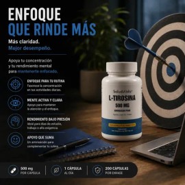 L-Tirosina 200 Cápsulas de 500 mg | Aminoácido Puro | Salud&Vida