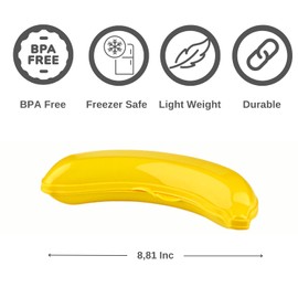 SUMELA Banana Keeper Guard, Reusable Outdoor Travel Case, Banana Protector, Kitchen Gadgets… BPA-FREE Storage Pod, Storage Box for Picnic Camping, Keep Fresh