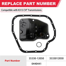 K313 CVT Automatic Transmission Filter Oil Pan Gasket Kit Compatible with Toyota 2014-2021 Corolla 2017-2018 Corolla iM,2016 Scion iM Replaces# 35330-12050,3533012050,0440441