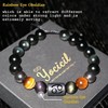 Birthday Gift,Rainbow Black Obsidian Mens and Womens Bracelet,10mm Natural Tigers