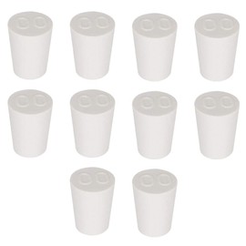 Labasics 10PK 00# Vollgummistopfen - Größe:11mm Flasche, 15mm Oberseite, 19mm Länge - Weiße konische Lab Seal Gummistopfen