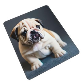 SSIMOO Cute Bulldog Puppy 1 Desk Computer Pad-Gaming Computer Mat for Office and Home Use-Cute Computer Pad, Black