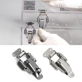 2PCS Stainless Steel Tension Clasp, 58mm Spring Loaded Toggle Latch, Lever Clasp for Box Drawer Cabinet