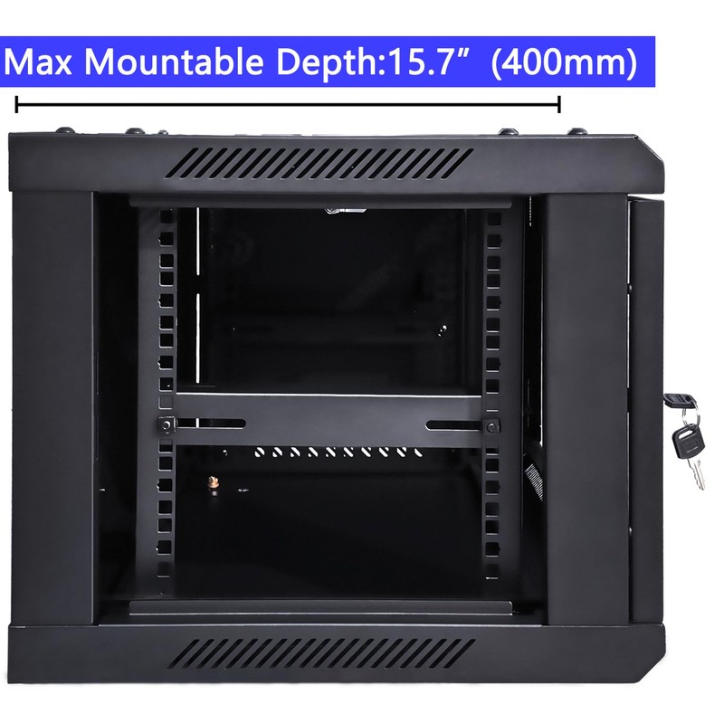 NETECABLE 6U Wall Mount Server Cabinet Network Rack Vented Enclosure