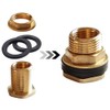 Uenede 2PCS Solid Brass Bulkhead Fitting 1/2”Female x 3/4”Male Double