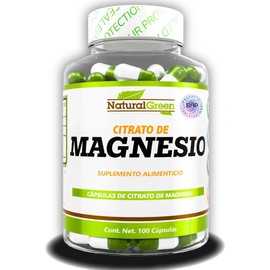 Citrato de Magnesio Natural Green 500mg - 100 Cápsulas Veganas Sin Gluten