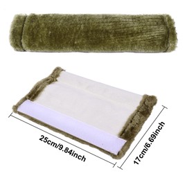 MOONET 2 Packs Car Seatbelt Covers Shoulder Pad for More Comfortable Driving, Universal Seat Belt Cover for Handbag Camera Backpack Straps, Soft Faux Sheepskin Wool Seat Belt Cushion (Olive)