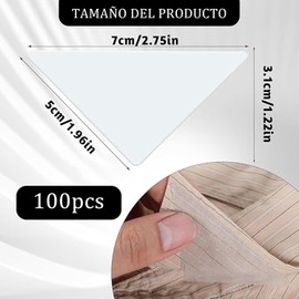 Mythya Varillas para Cuello de Camisa 100 Pcs, Collares de Plástico para Hombres, Pegatinas de Soporte para Cuello, Unidades Autoadhesivas, Soporte Triangular de PVC Sin Rizos, Oficina y Ropa Formal
