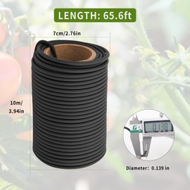 Garden Flexible Wire Tie, Soft Twist Plant Ties Support Plant Vines for Supporting and Fixing Garden Planting Branches Vines & Stems ，Organize Data Wire and Office Organization 65.6’ ( 3.5MM) (black)