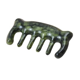 IWOWHERO Handheld Jade Guasha Hair Brush Bear Shape Scalp Massager Comb for Relaxation and Detangling Daily Stress Relief Gift